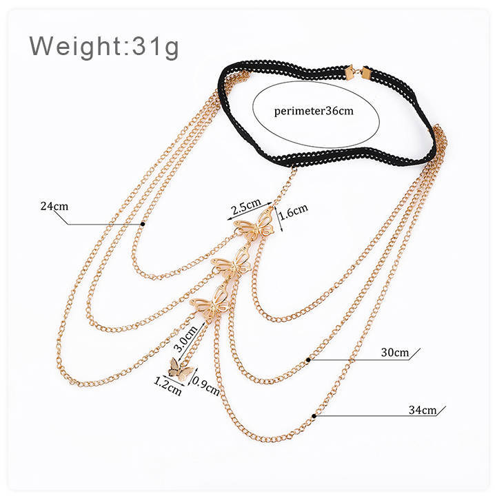 Gold Butterfly Thigh Chain – Elegant Body Jewellery | Jessemade