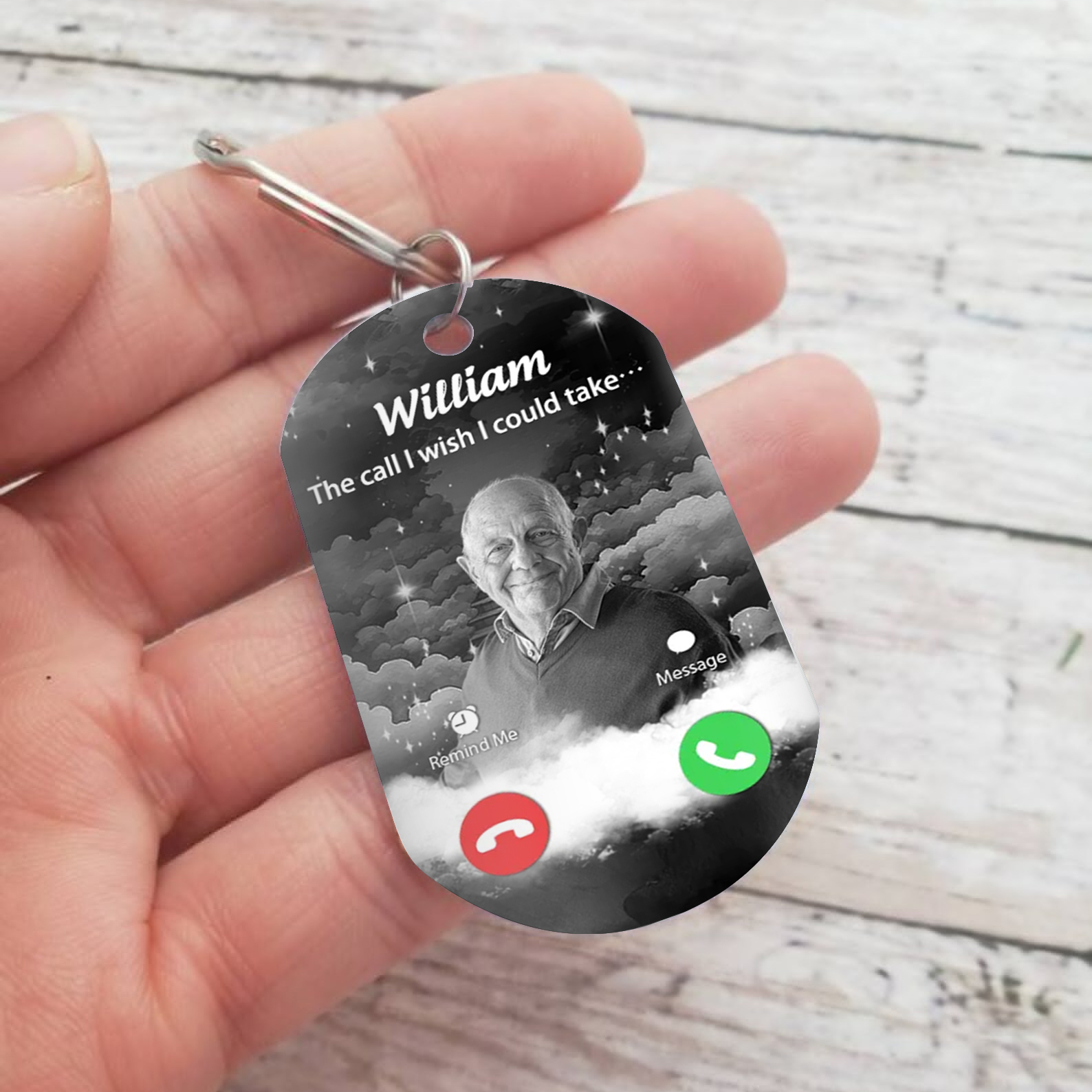 Personalized Call Page Style Keychain Gift Customized Photo Name Keychain Gift for Loss One