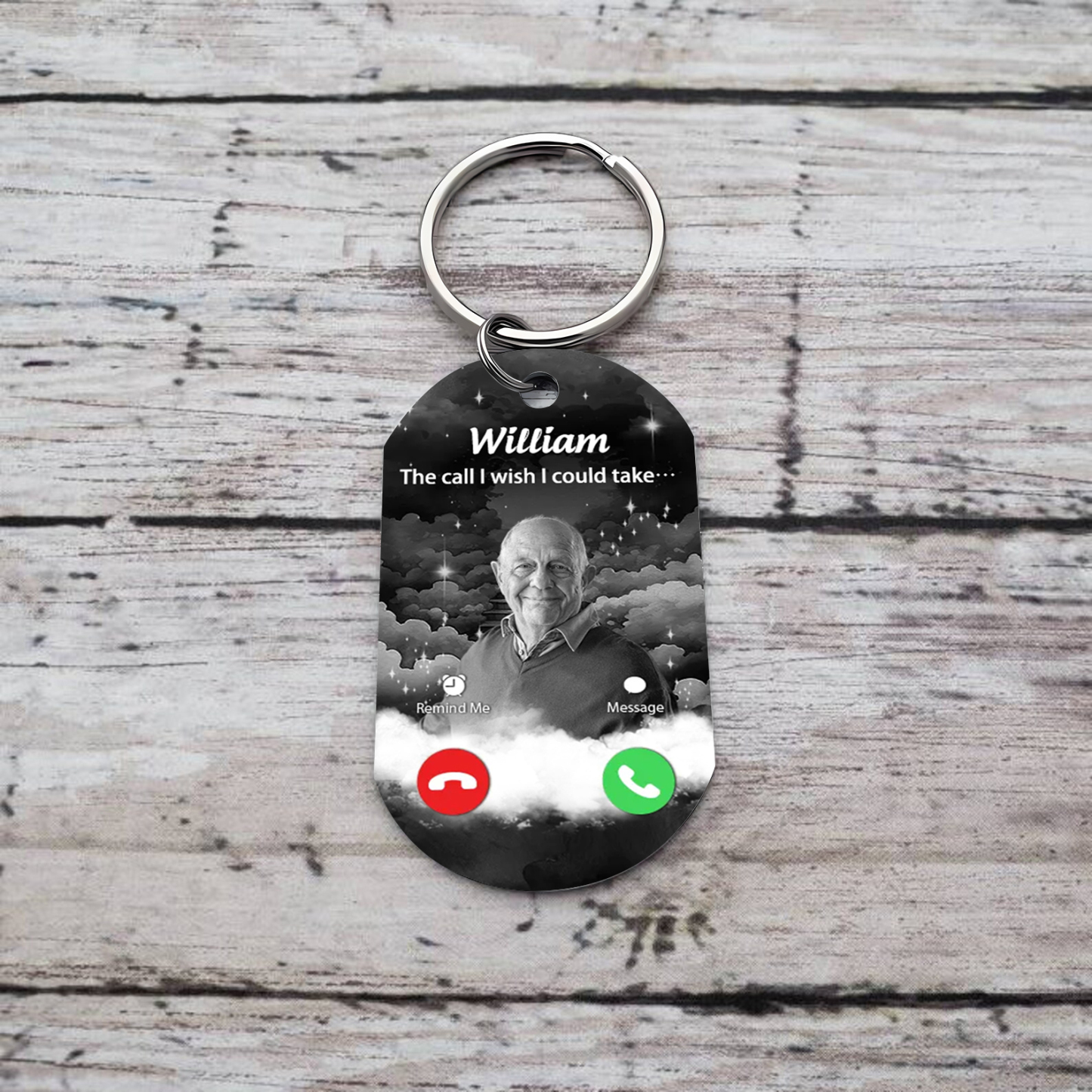 Personalized Call Page Style Keychain Gift Customized Photo Name Keychain Gift for Loss One