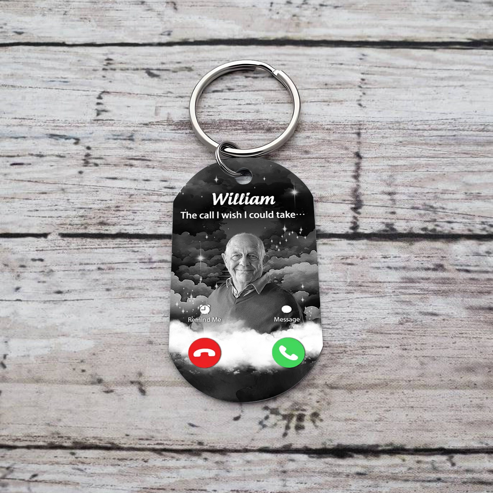 Personalized Call Page Style Keychain Gift Customized Photo Name Keychain Gift for Loss One