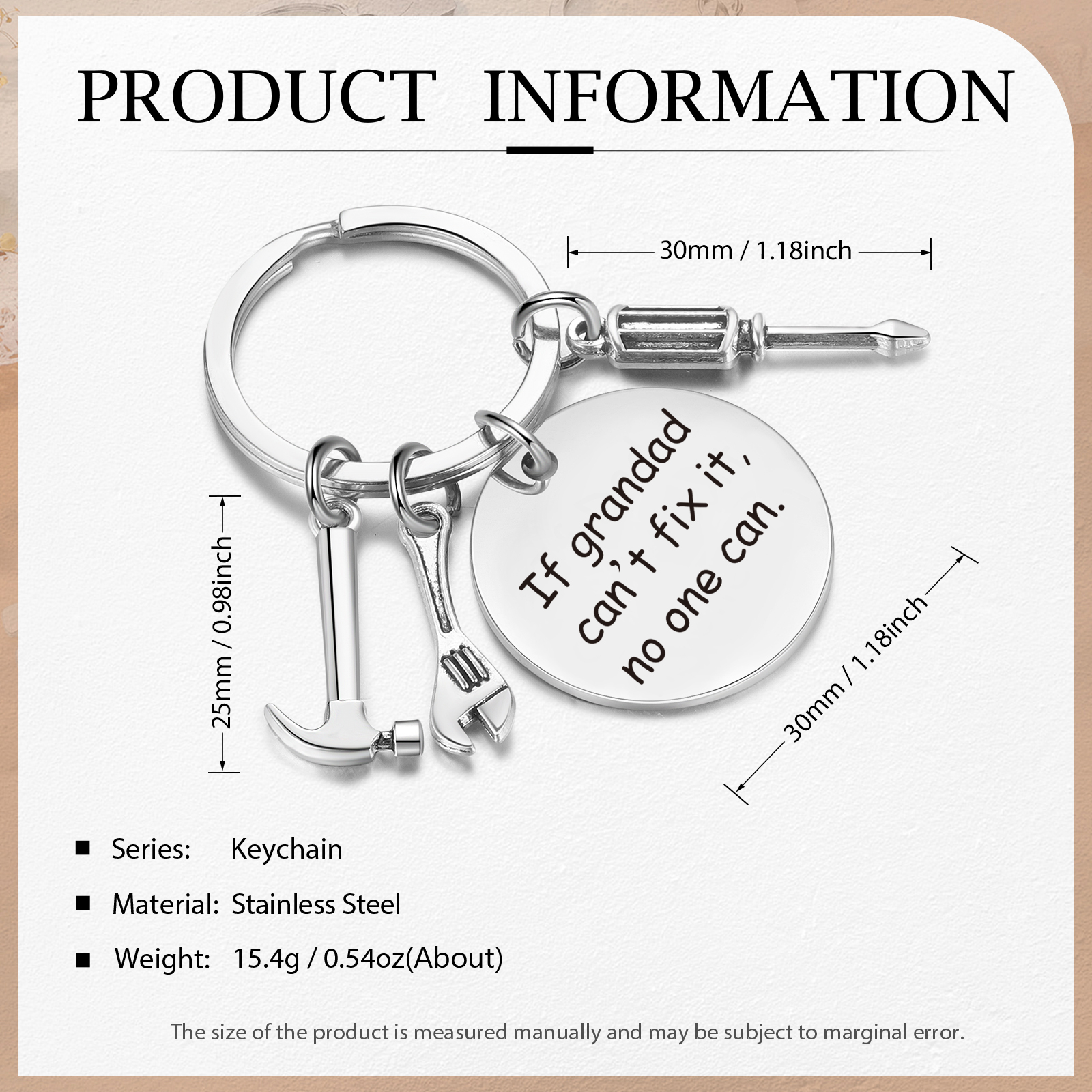 Personalized Hammer Screwdriver Wrench Tools Keychain Special Gift For Grandad-Father's Day Gift