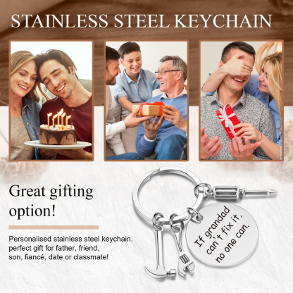 Personalized Hammer Screwdriver Wrench Tools Keychain Special Gift For Grandad-Father's Day Gift