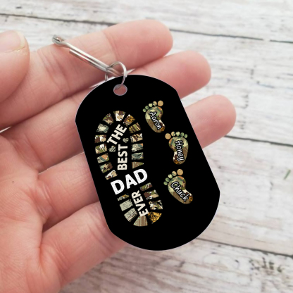 Jessemade UK 4 Names-Personalized Father Name Foot Keychain Custom Footprint Keychain Gift for Dad 15.99 n4