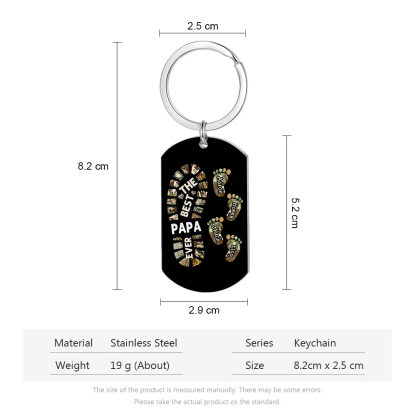 5 Names-Personalized Father Name Foot Keychain Custom Footprint Keychain Gift for Dad