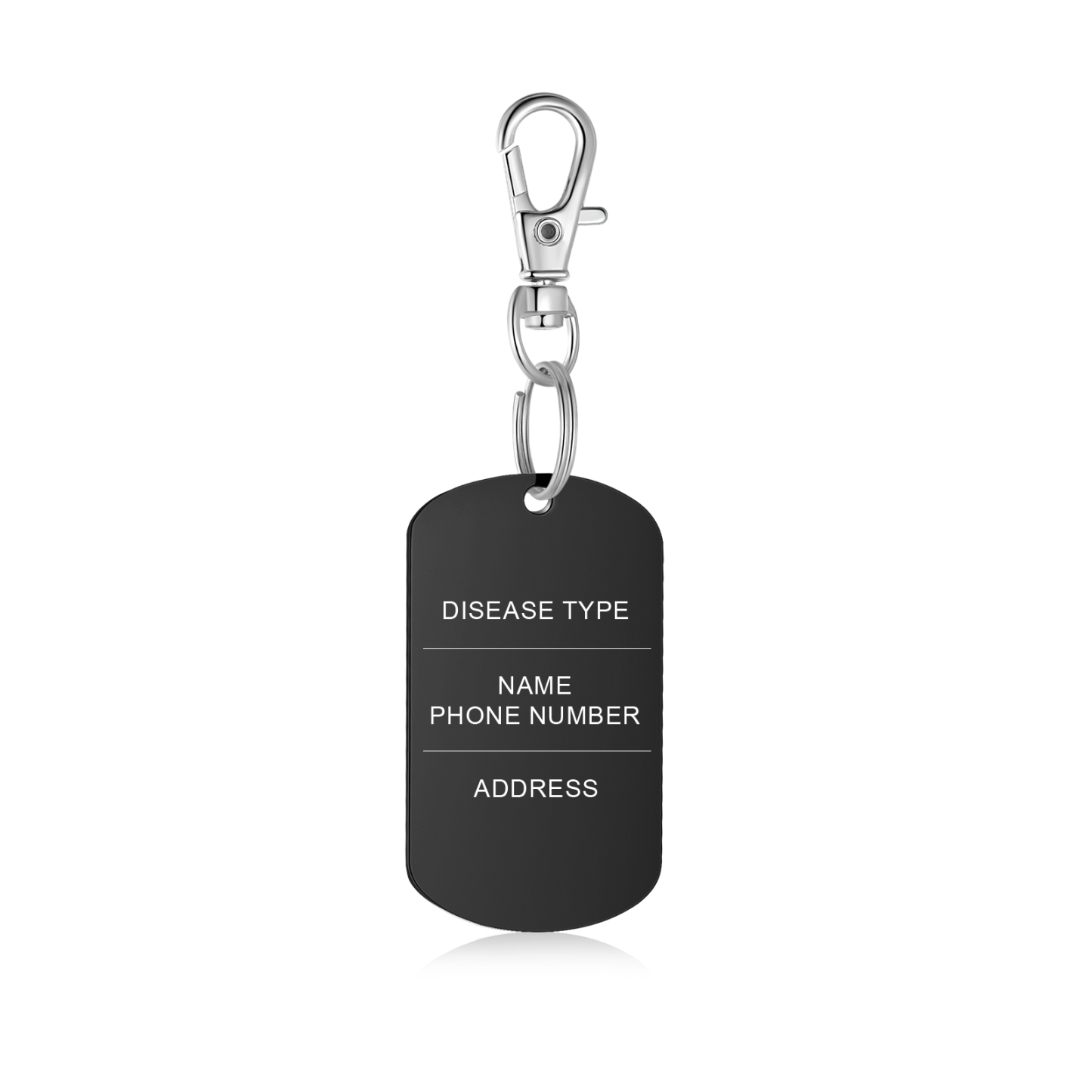 Personalised 5 Text Medical Life Star Stainless Steel Keyring for Men Women