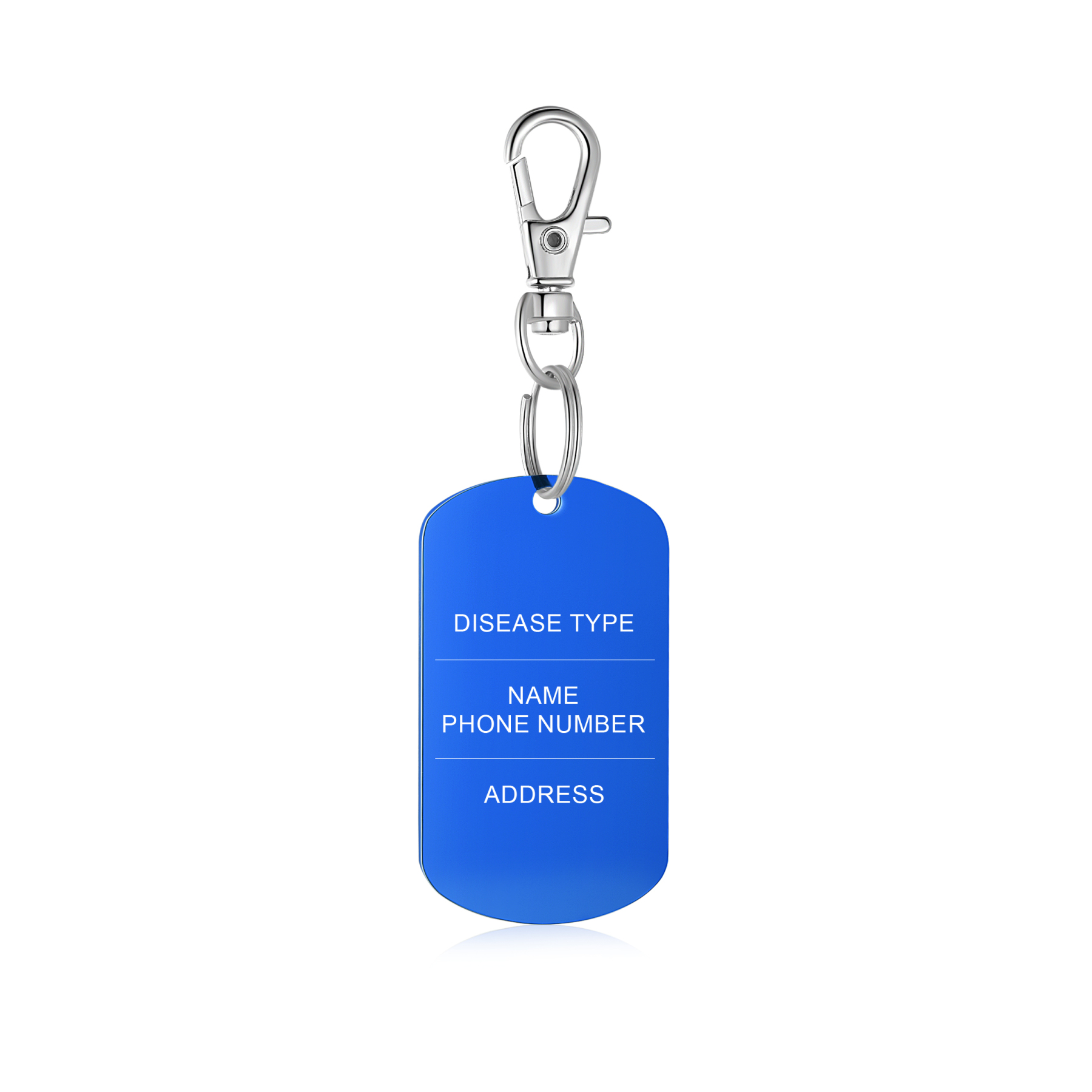 Personalised 5 Text Medical Life Star Stainless Steel Keyring for Men Women