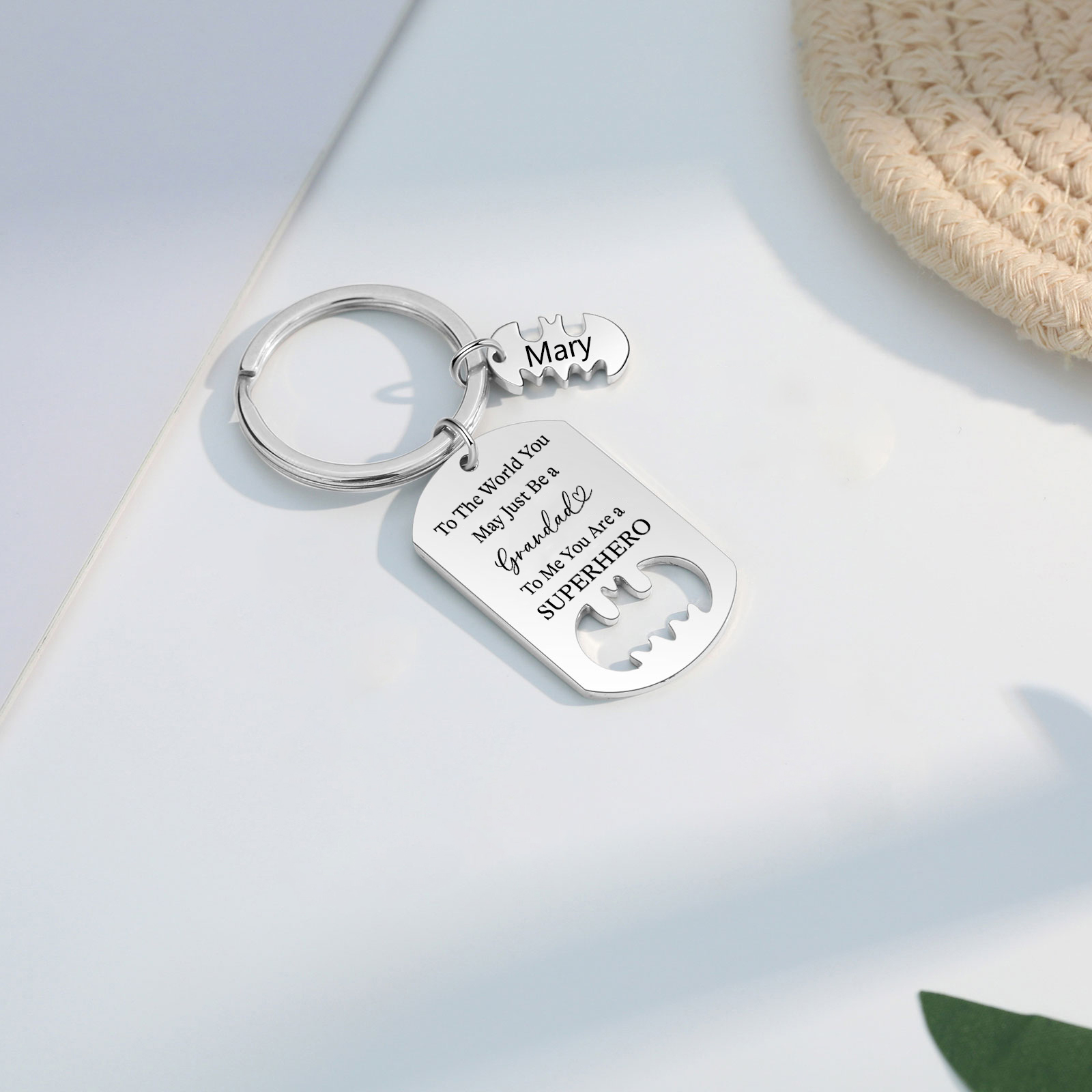 1 Name - Personalized Keychain Custom 1 Name Stainless Steel Keychain for Grandad