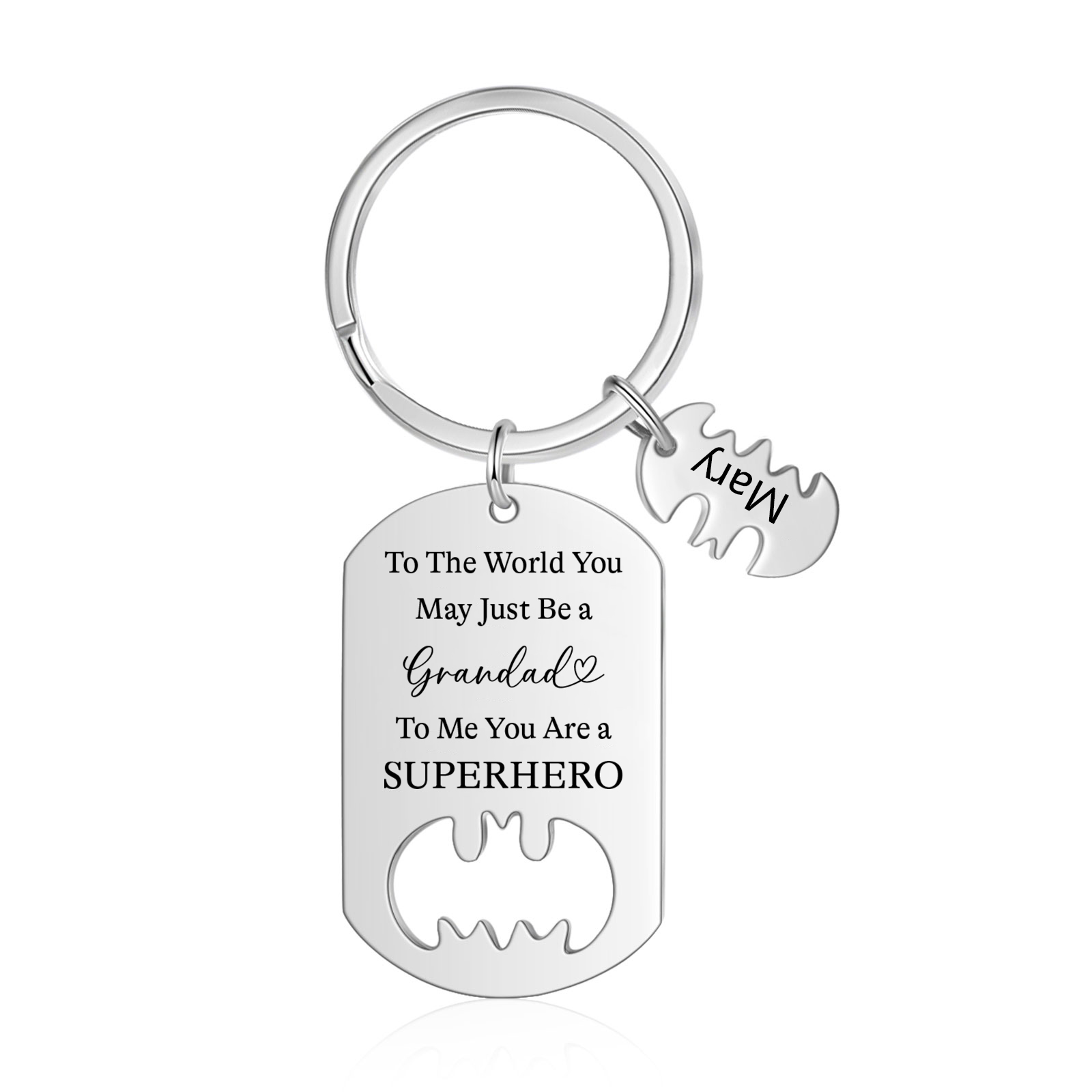 1 Name - Personalized Keychain Custom 1 Name Stainless Steel Keychain for Grandad
