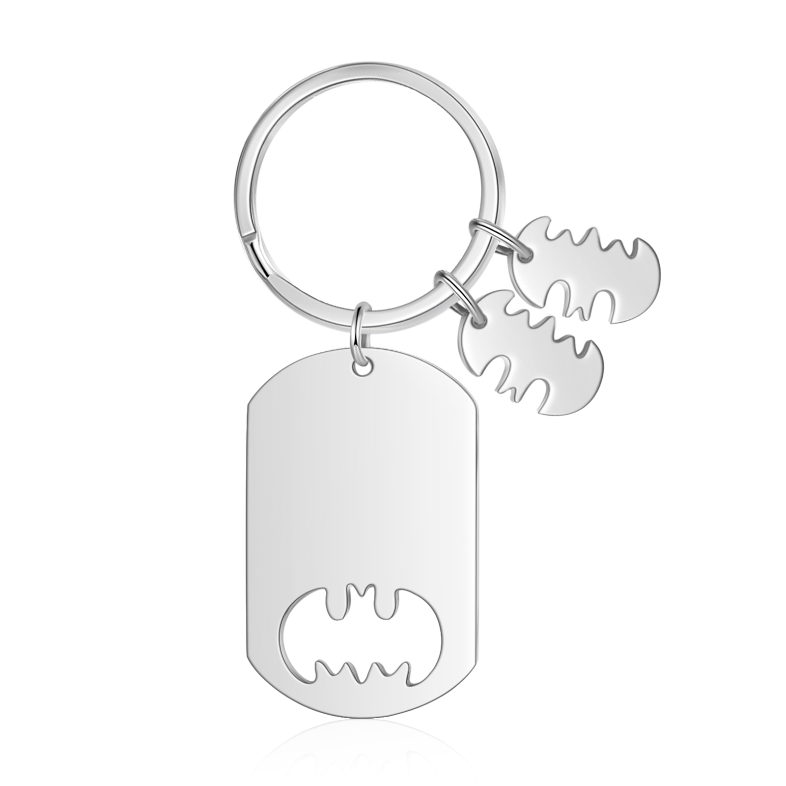 2 Names - Personalized Keychain Custom 2 Names Stainless Steel Keychain for Grandad