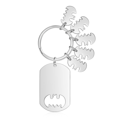 5 Names - Personalized Keychain Custom 5 Names Stainless Steel Keychain for Grandad