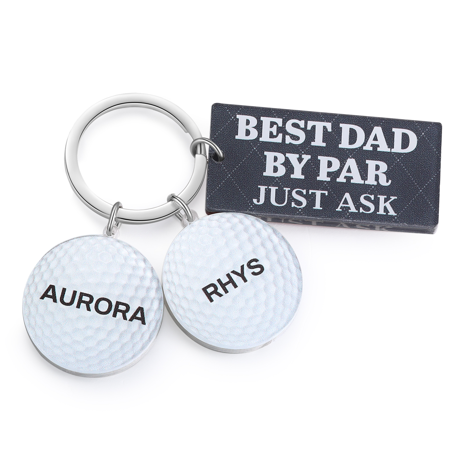 2 Names - Personalised Acrylic Keyring Five Colors to Choose From Back to School Gift for Kids
