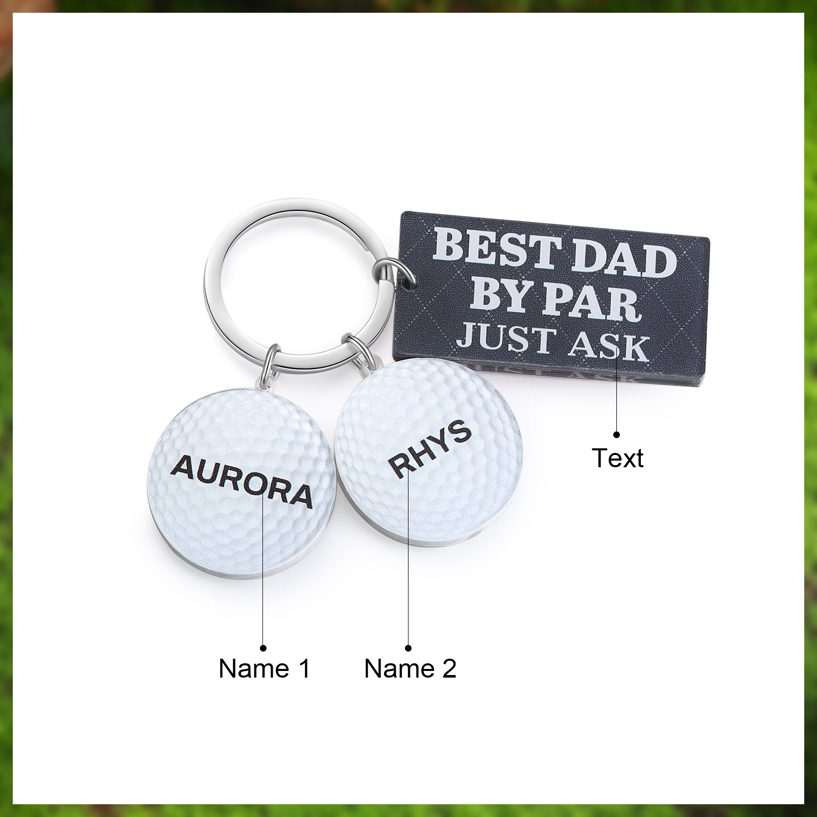 2 Names - Personalised Acrylic Keyring Five Colors to Choose From Back to School Gift for Kids