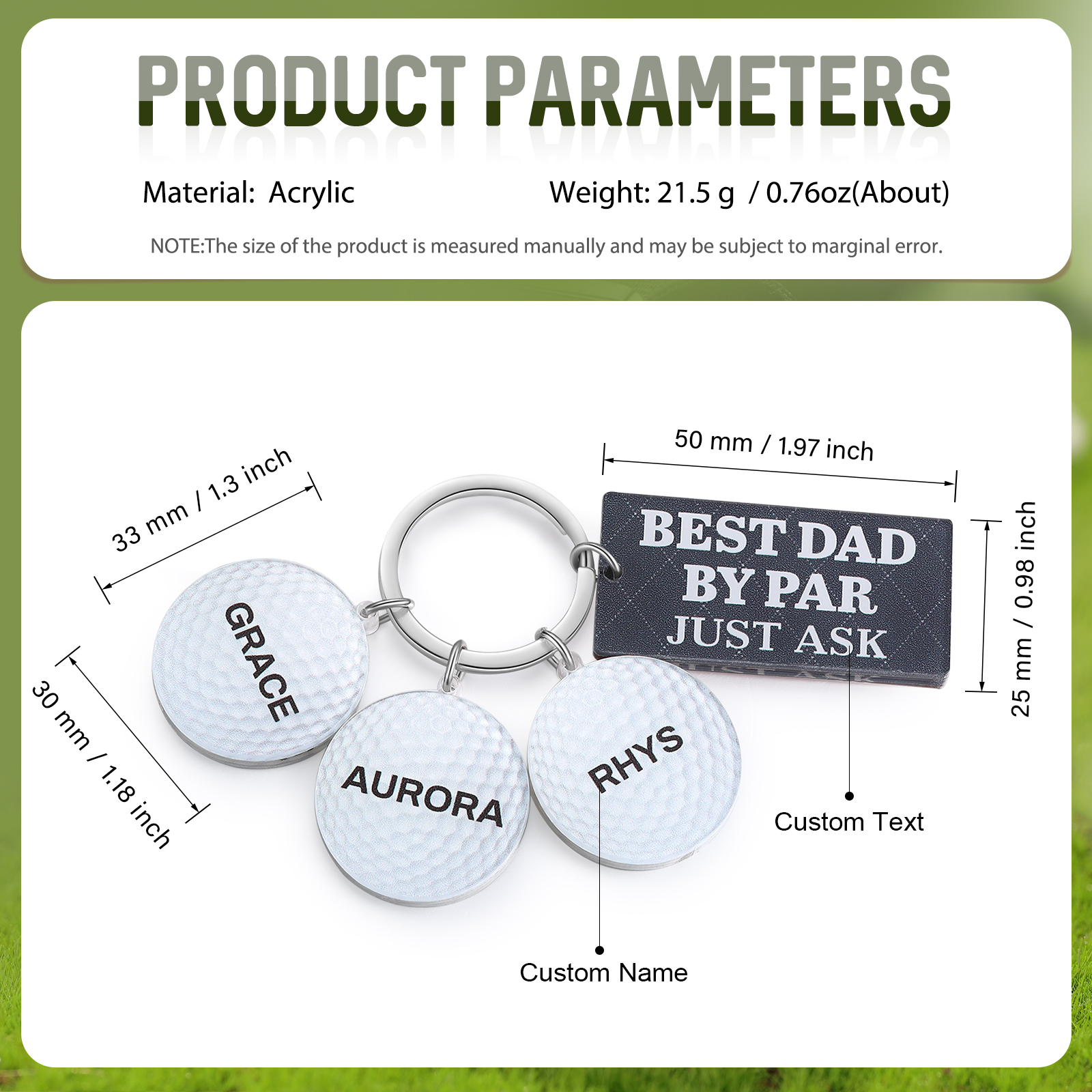 3 Names - Personalised Acrylic Keyring Five Colors to Choose From Back to School Gift for Kids
