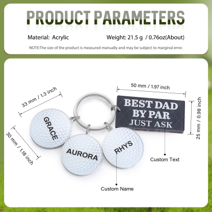 3 Names - Personalised Acrylic Keyring Five Colors to Choose From Back to School Gift for Kids