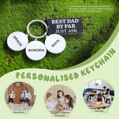 3 Names - Personalised Acrylic Keyring Five Colors to Choose From Back to School Gift for Kids