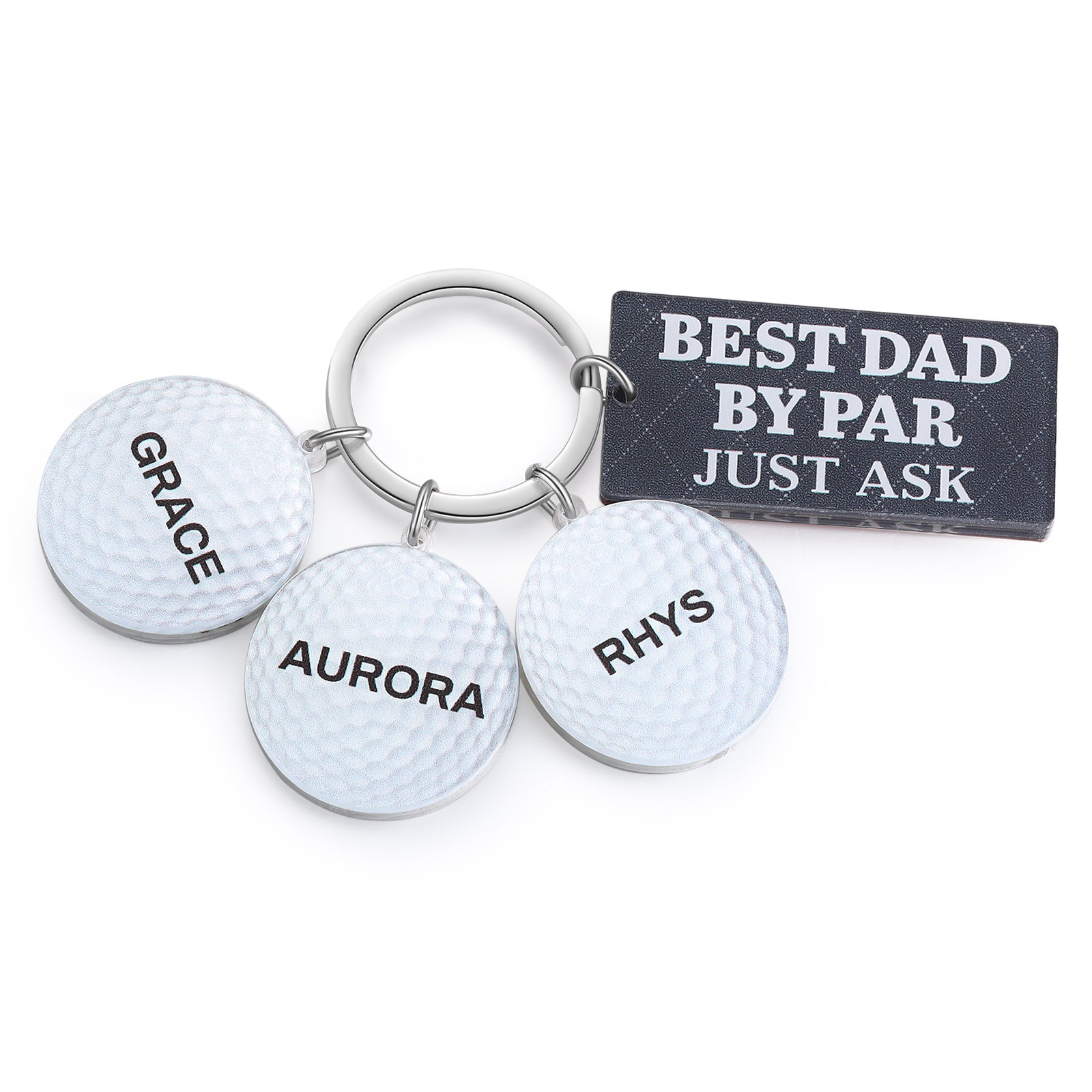 3 Names - Personalised Acrylic Keyring Five Colors to Choose From Back to School Gift for Kids
