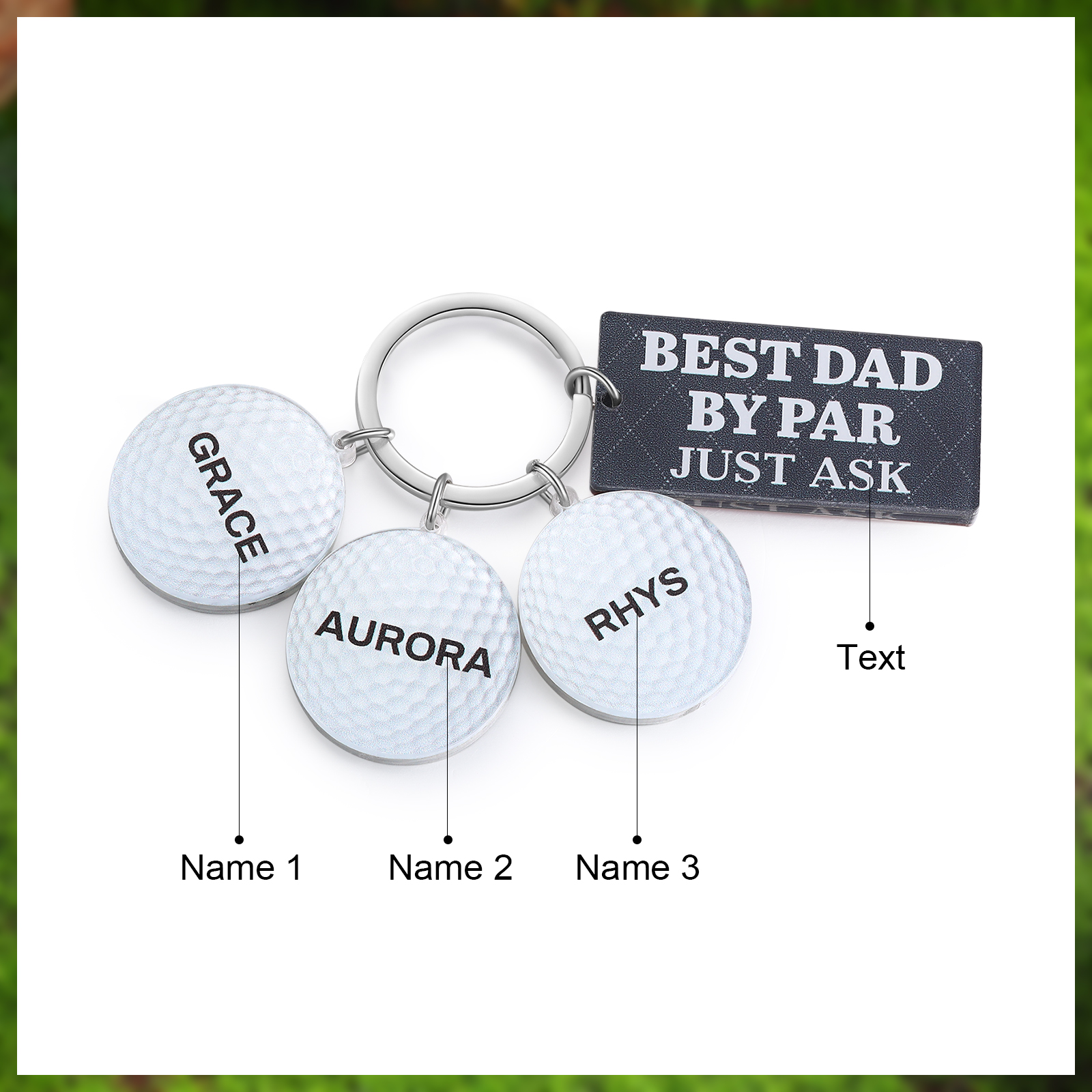 3 Names - Personalised Acrylic Keyring Five Colors to Choose From Back to School Gift for Kids