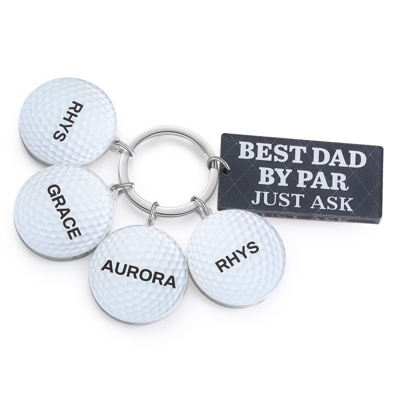 4 Names - Personalised Acrylic Keyring Five Colors to Choose From Back to School Gift for Kids