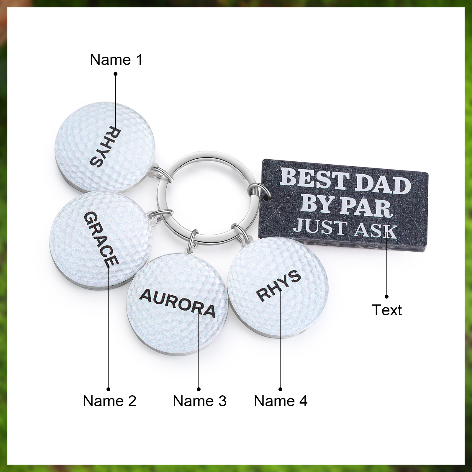 4 Names - Personalised Acrylic Keyring Five Colors to Choose From Back to School Gift for Kids