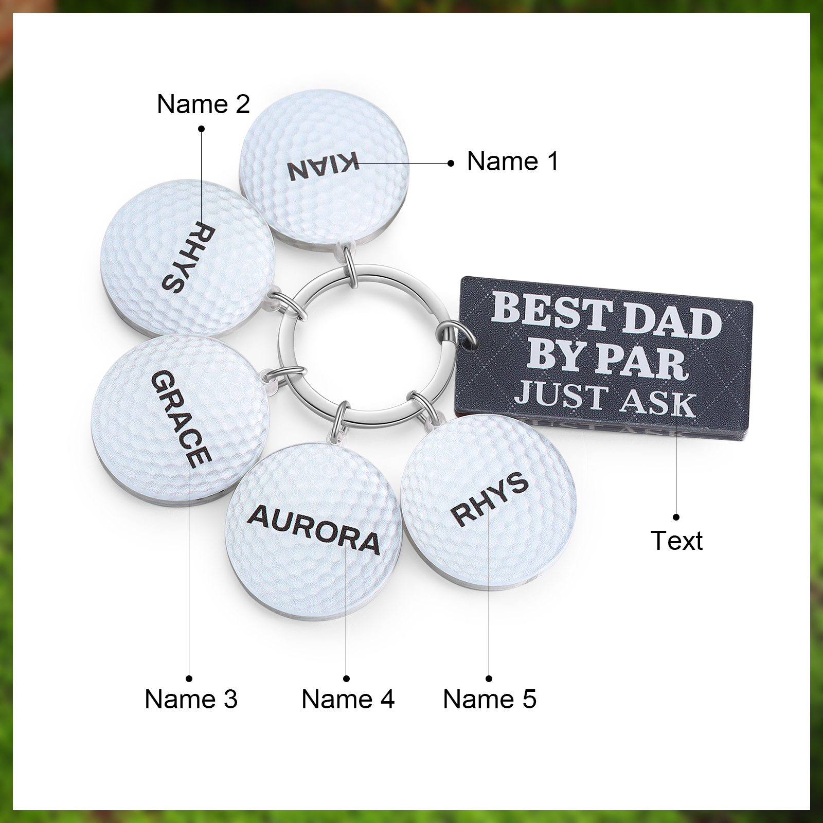 5 Names - Personalised Acrylic Keyring Five Colors to Choose From Back to School Gift for Kids