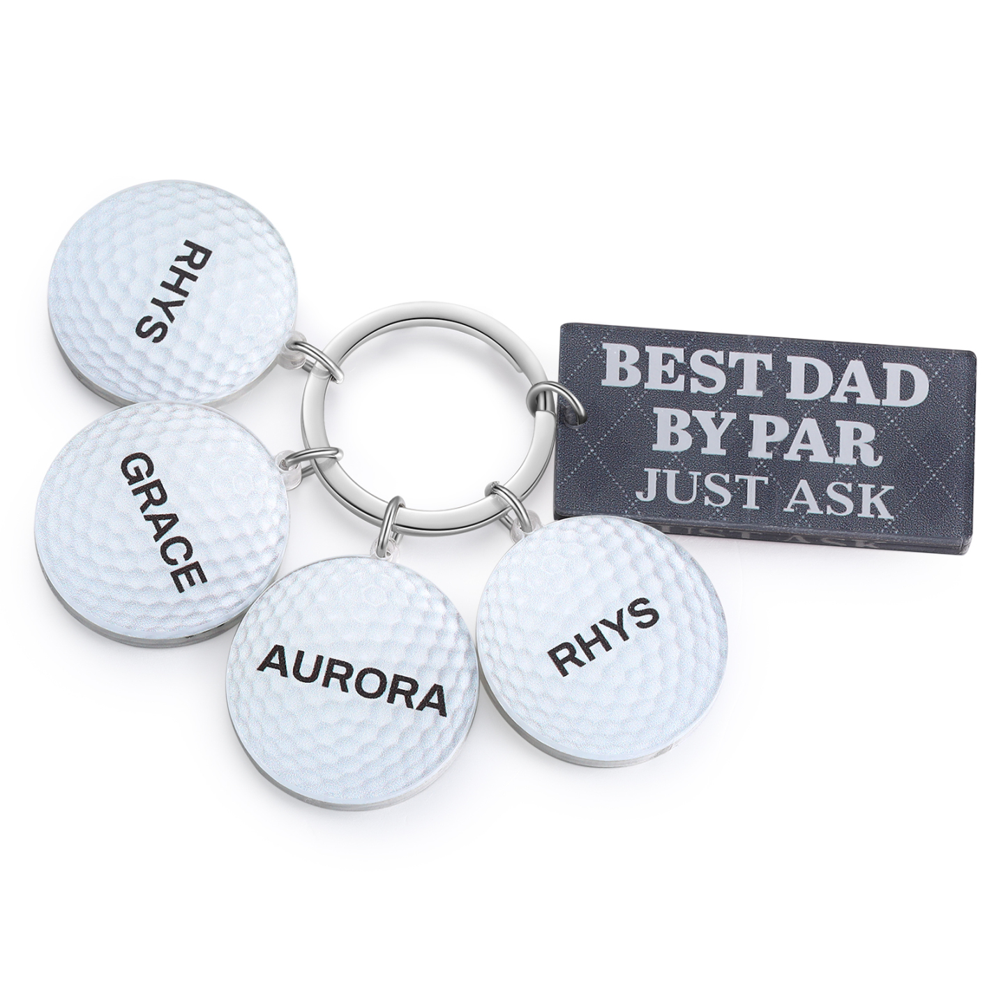 4 Names - Personalised Acrylic Keyring Five Colors to Choose From Back to School Gift for Kids