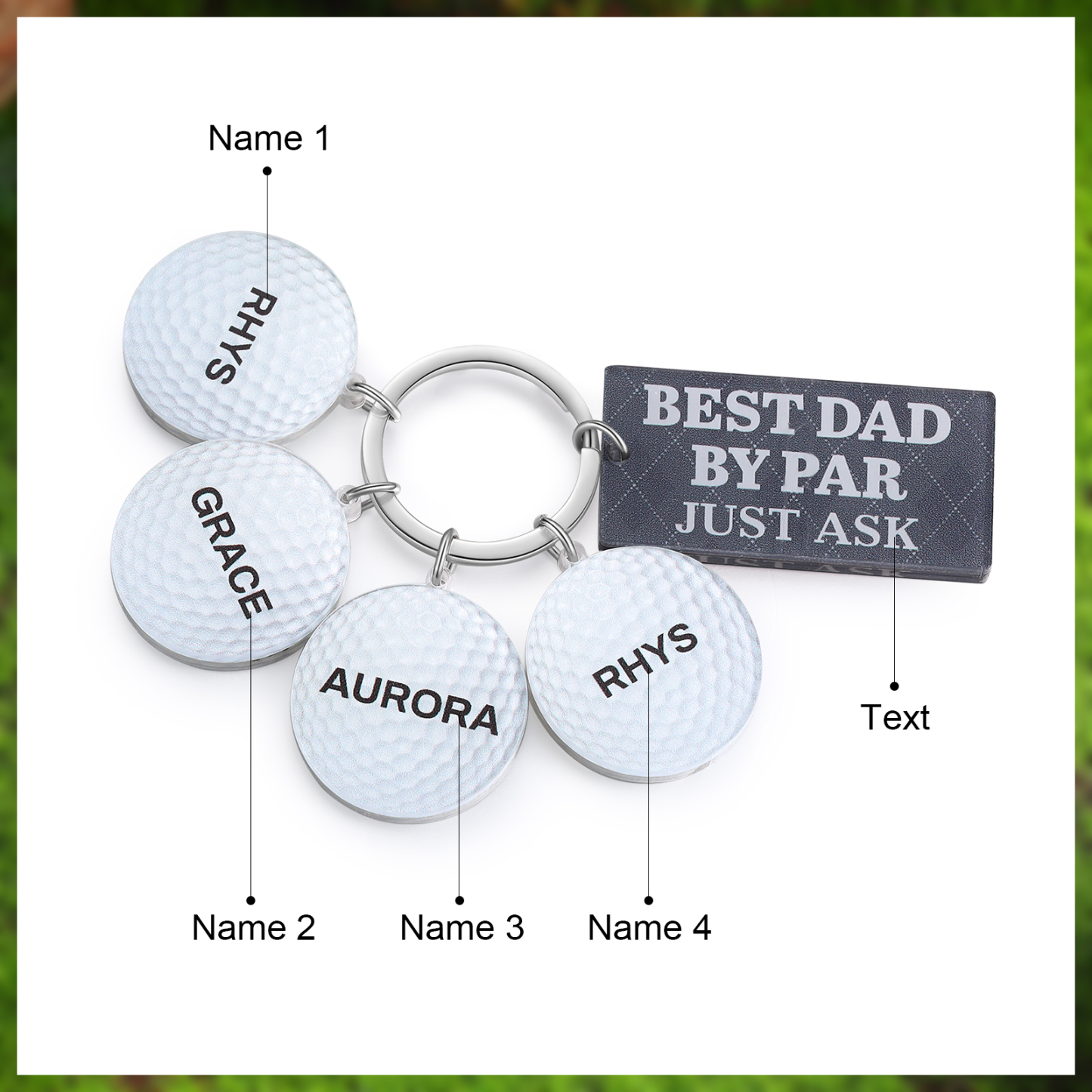 4 Names - Personalised Acrylic Keyring Five Colors to Choose From Back to School Gift for Kids