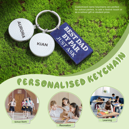 2 Names - Personalised Acrylic Keyring Five Colors to Choose From Back to School Gift for Kids
