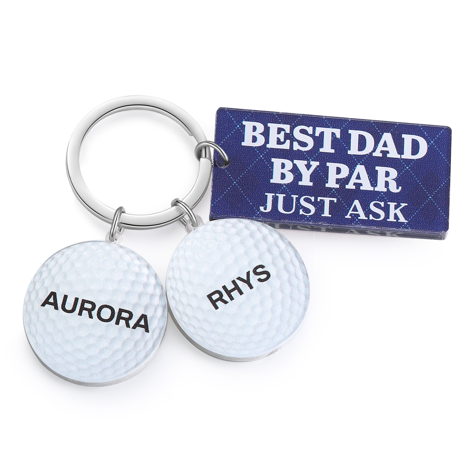 2 Names - Personalised Acrylic Keyring Five Colors to Choose From Back to School Gift for Kids