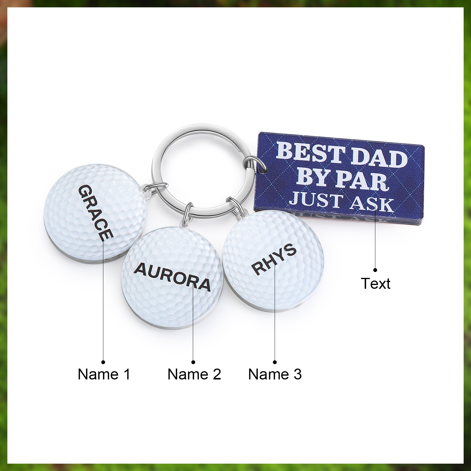 3 Names - Personalised Acrylic Keyring Five Colors to Choose From Back to School Gift for Kids