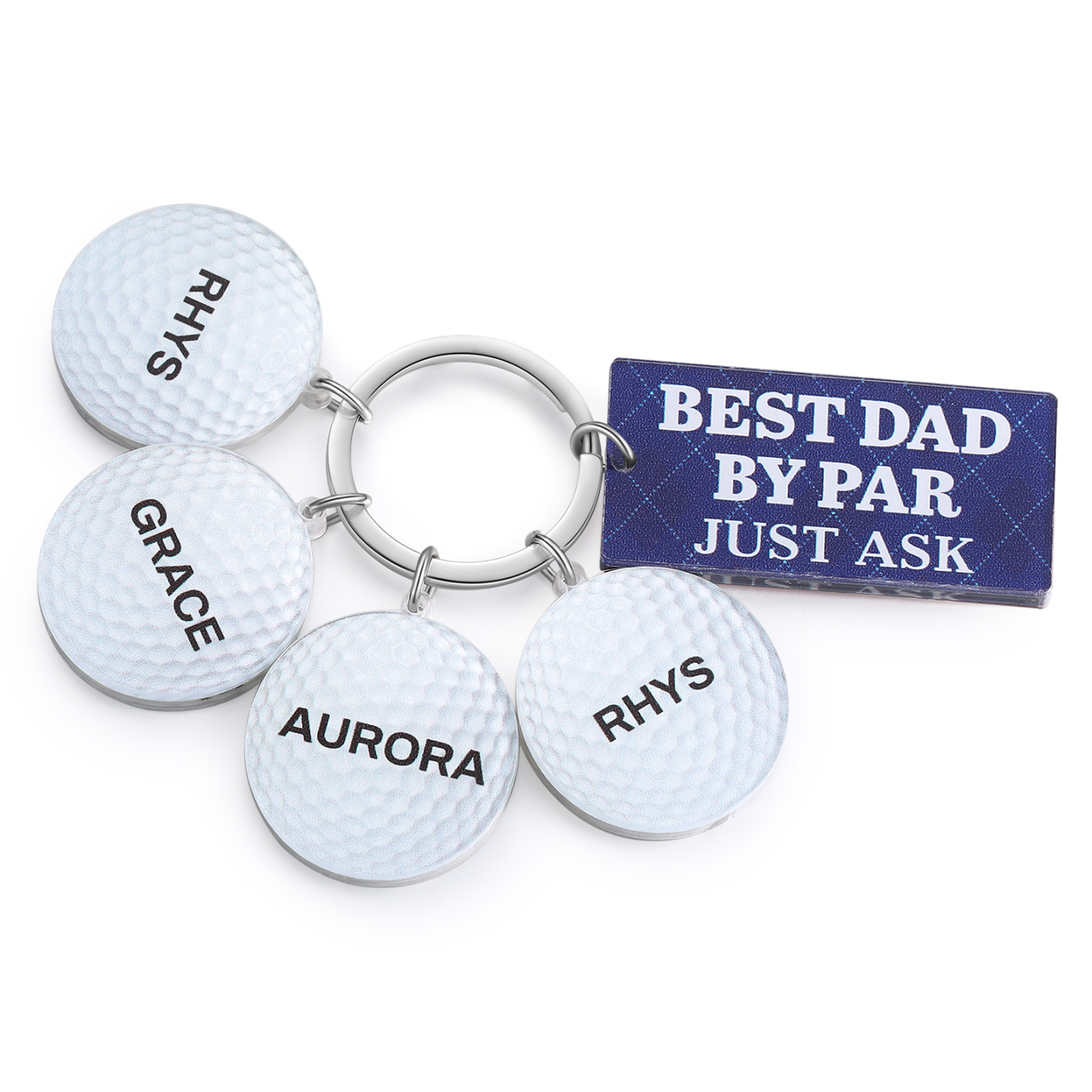 4 Names - Personalised Acrylic Keyring Five Colors to Choose From Back to School Gift for Kids