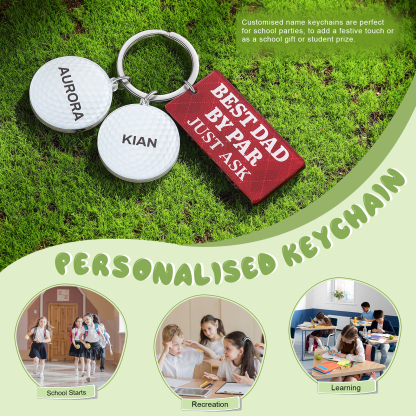 2 Names - Personalised Acrylic Keyring Five Colors to Choose From Back to School Gift for Kids