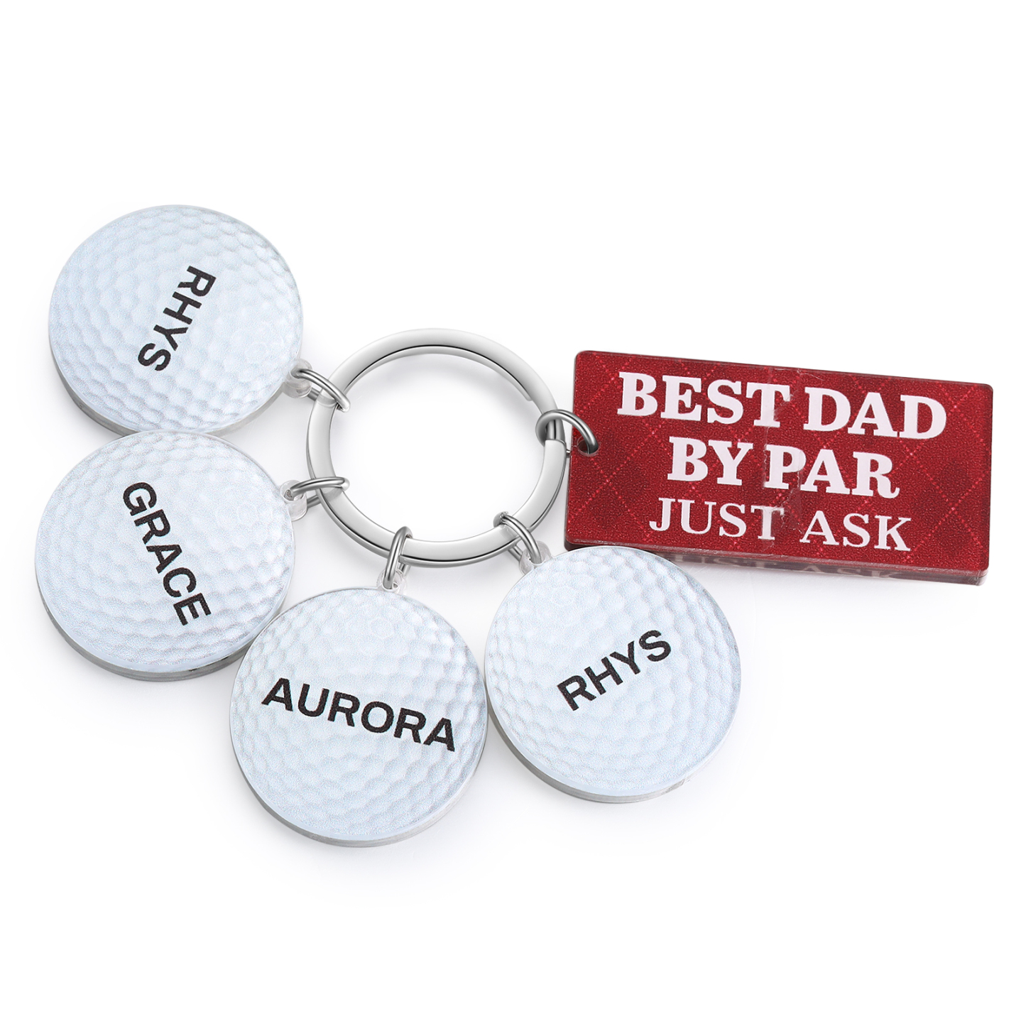 4 Names - Personalised Acrylic Keyring Five Colors to Choose From Back to School Gift for Kids