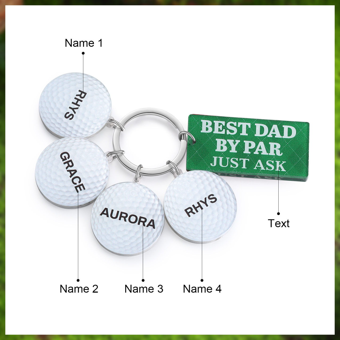4 Names - Personalised Acrylic Keyring Five Colors to Choose From Back to School Gift for Kids