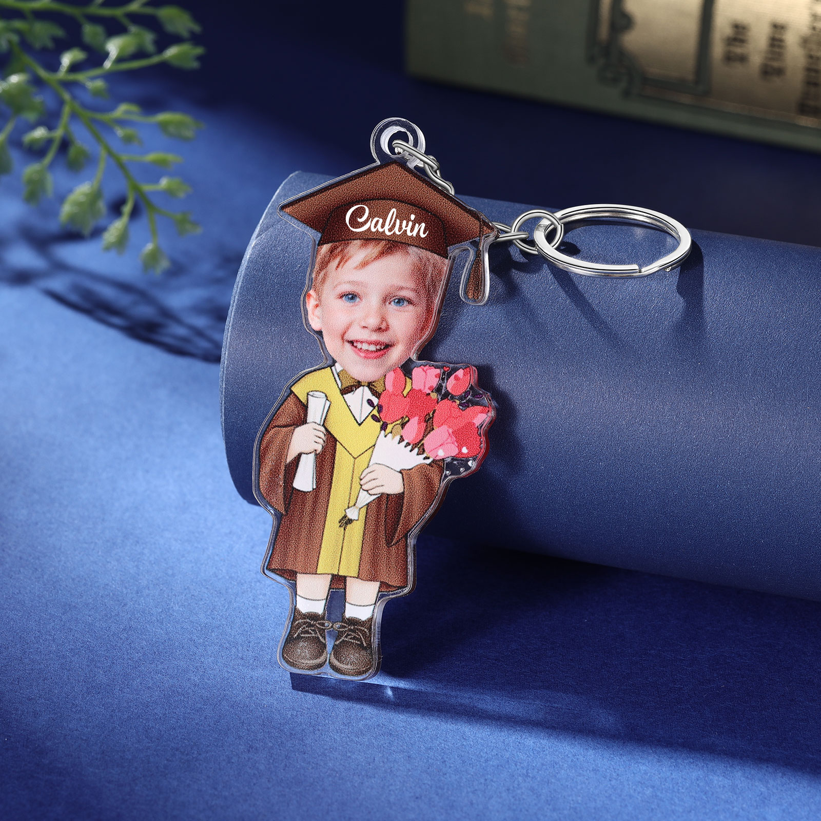 Jessemade UK Personalized Photo & Name Exquisite Stainless Steel Graduation Keychain Gift For Her/Him 17.99 m1-n1