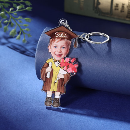 Jessemade UK Personalized Photo & Name Exquisite Stainless Steel Graduation Keychain Gift For Her/Him 17.99 m1-n1