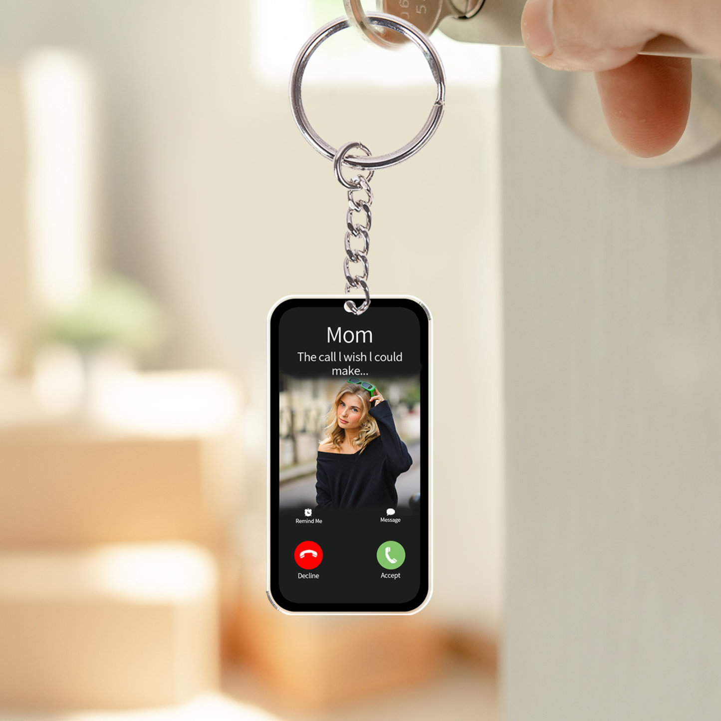 Personalised Memorial Keychain - "The Call I Wish I Could Make"