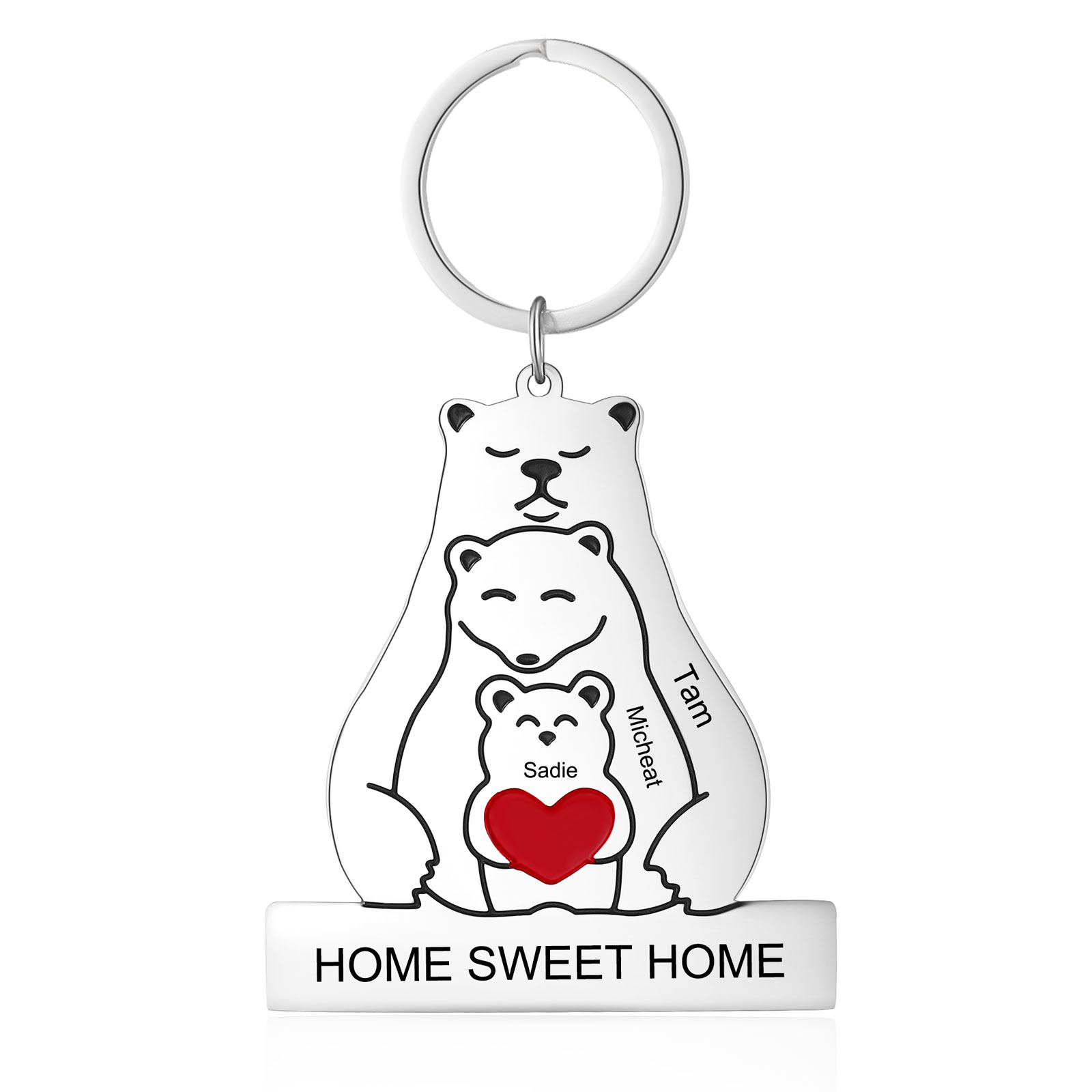 3 Names - Personalized 3 Names And 1 Text Keychain Gift For Her/Him