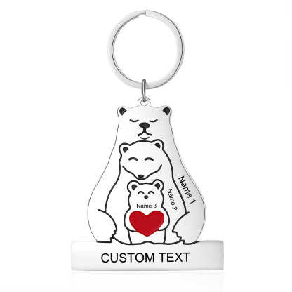 3 Names - Personalized 3 Names And 1 Text Keychain Gift For Her/Him