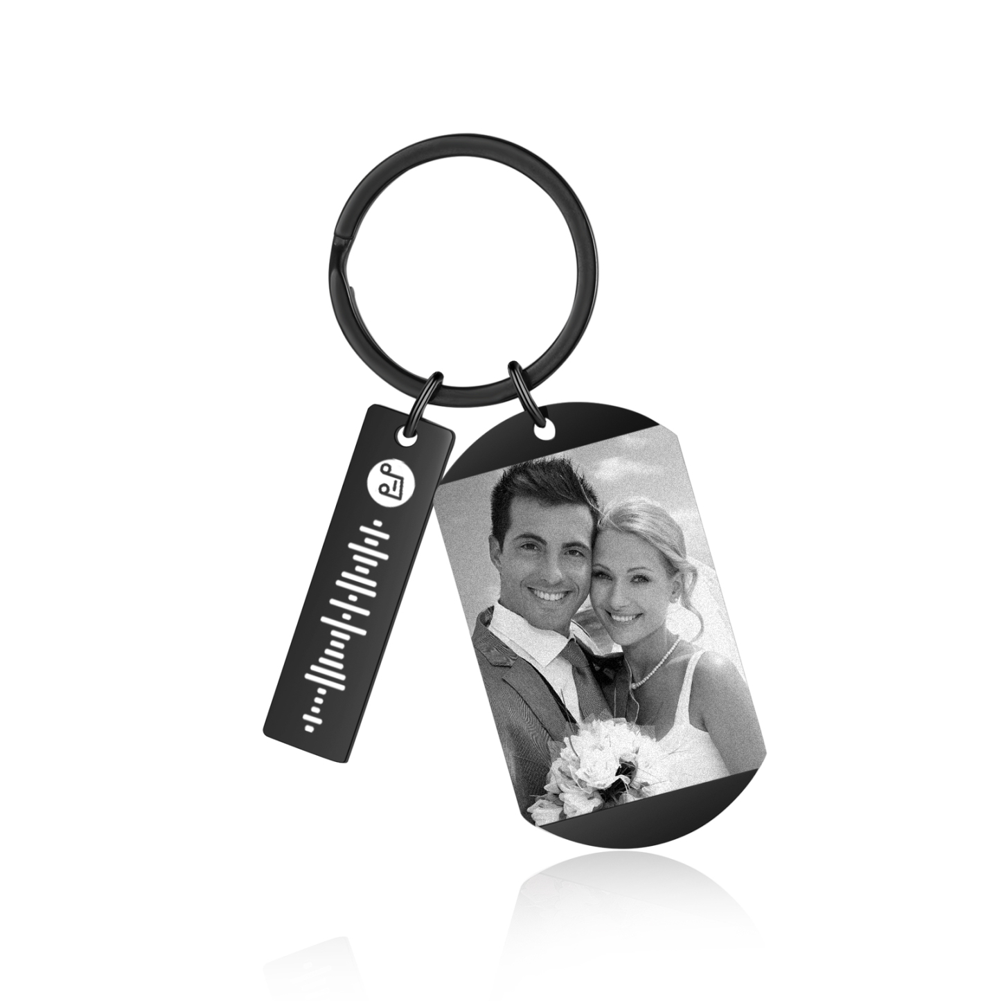 Personalised Custom Photo Keychain with Spotify Code and Calendar for Him | Jessmade