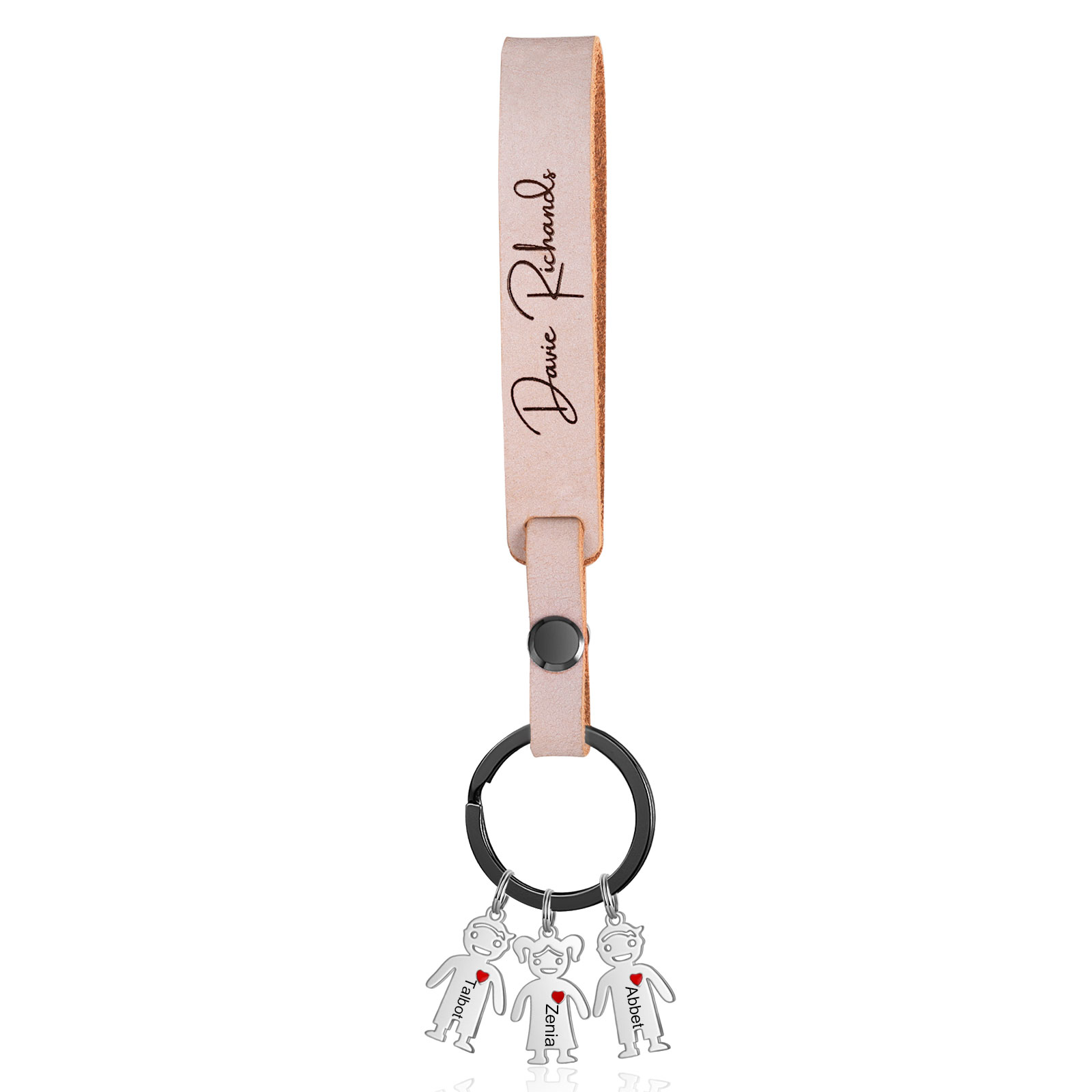 3 Names-personalized Keychain Custom 3 Doll Name and 1 Text Keychain Gift for Nana/ Mum