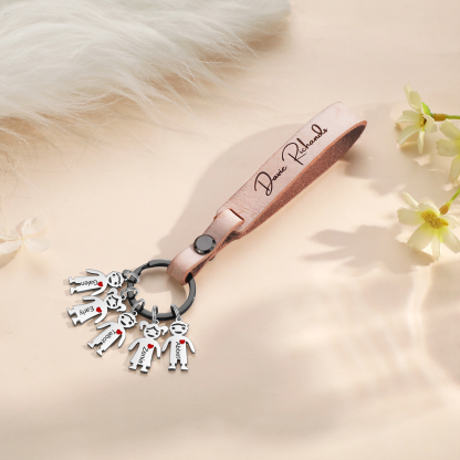 5 Names-personalized Keychain Custom 5 Doll Name and 1 Text Keychain Gift for Nana/ Mum