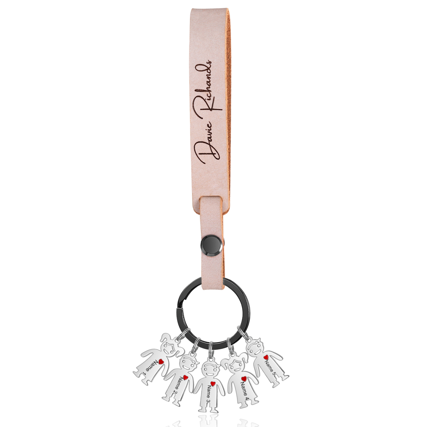 5 Names-personalized Keychain Custom 5 Doll Name and 1 Text Keychain Gift for Nana/ Mum