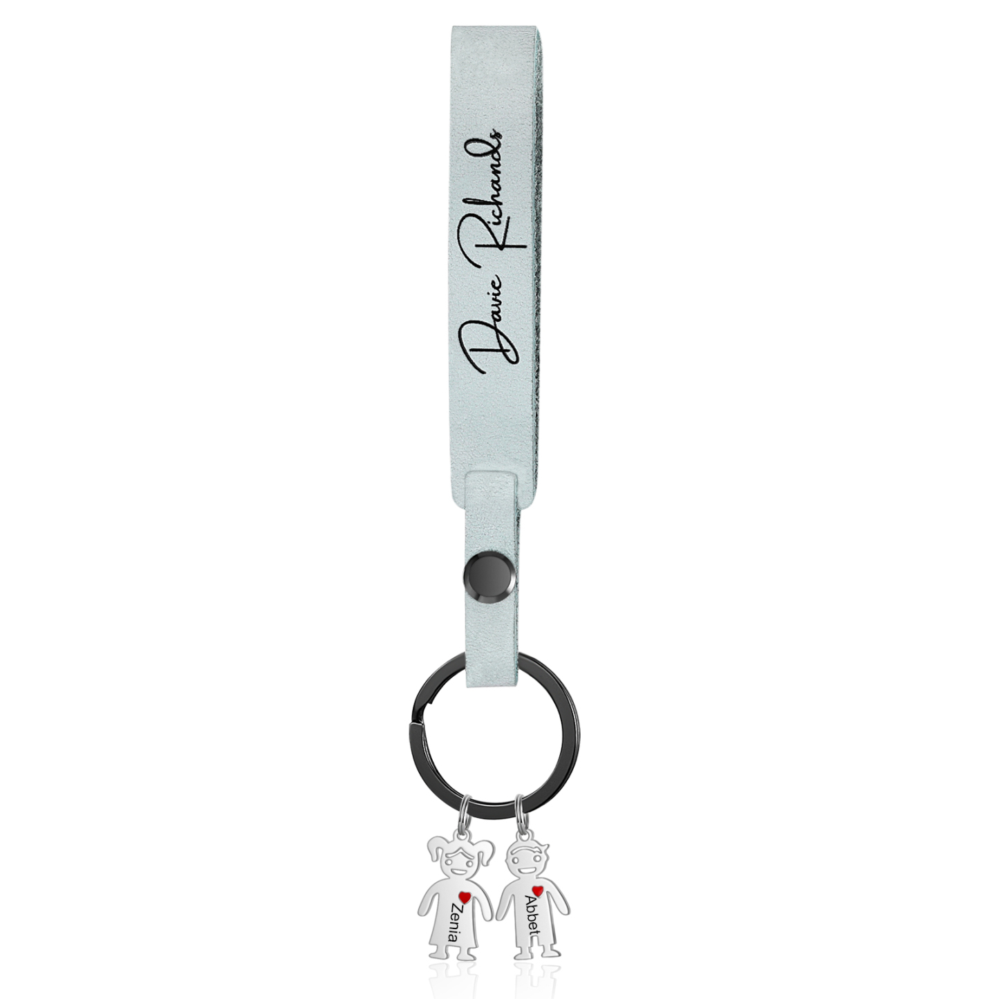 2 Names-personalized Keychain Custom 2 Doll Name and 1 Text Keychain Gift for Nana/ Mum