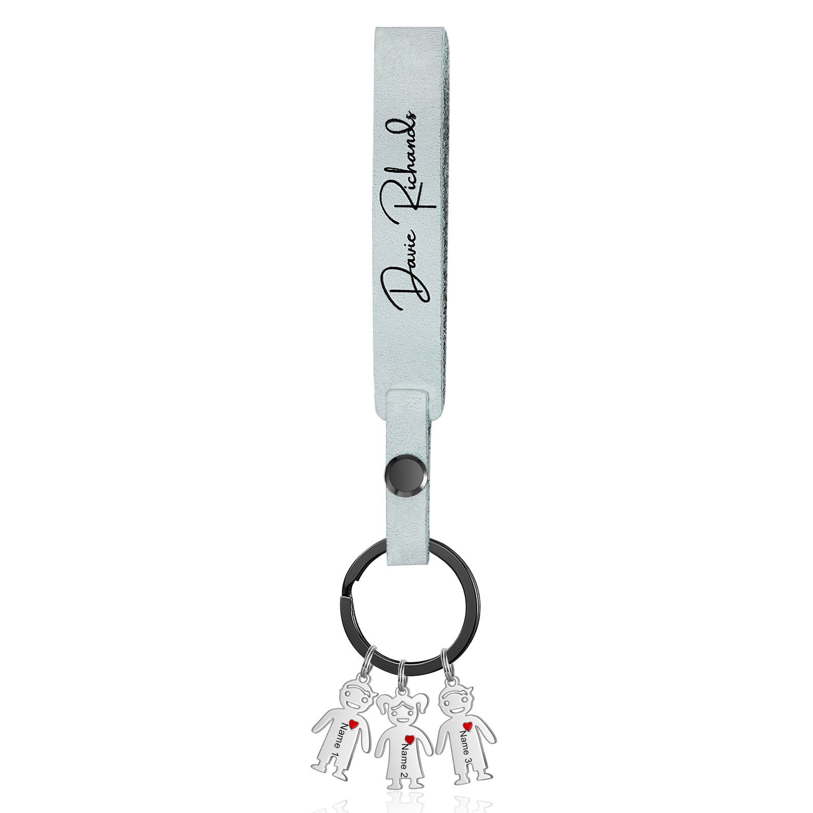 3 Names-personalized Keychain Custom 3 Doll Name and 1 Text Keychain Gift for Nana/ Mum