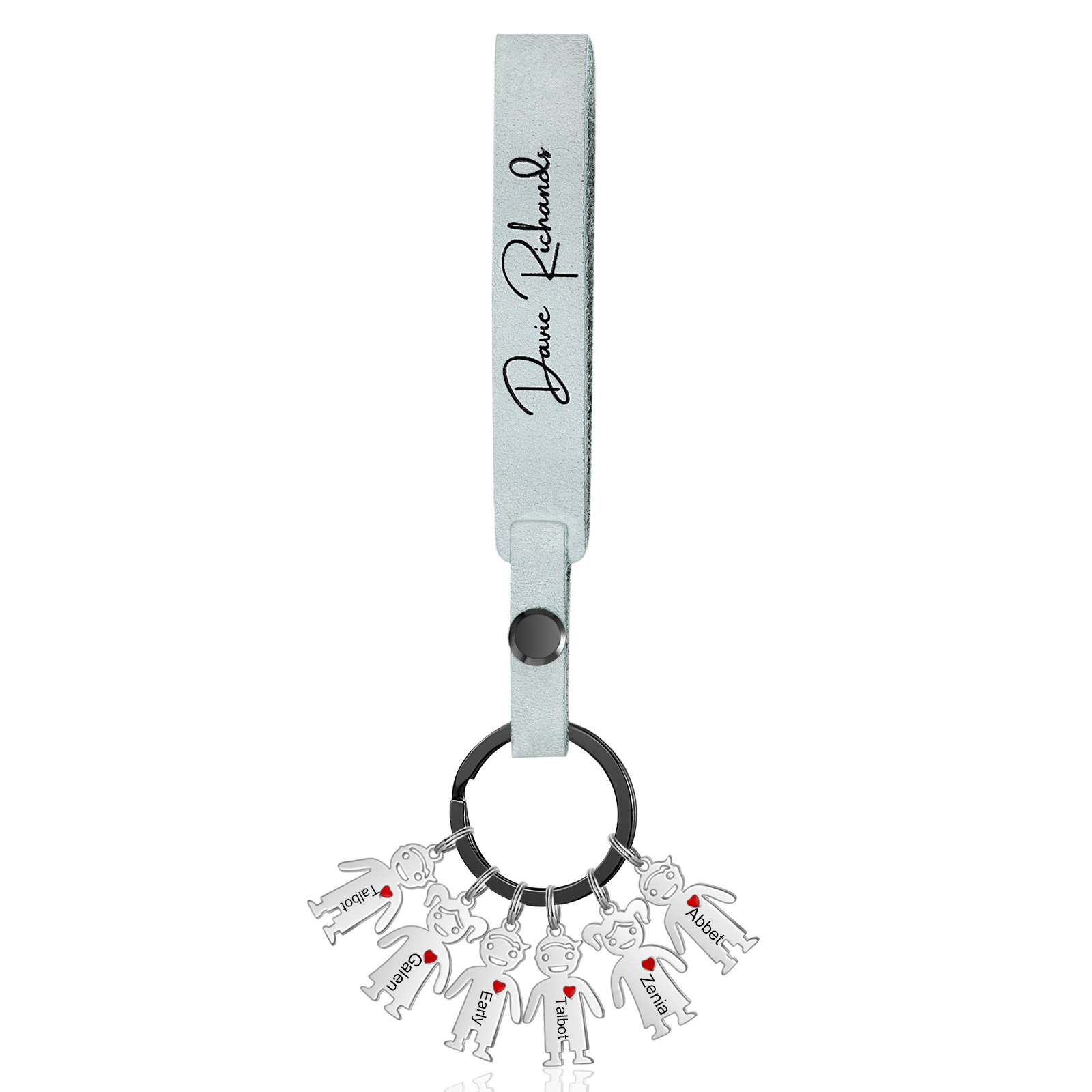 6 Names-personalized Keychain Custom 6 Doll Name and 1 Text Keychain Gift for Nana/ Mum