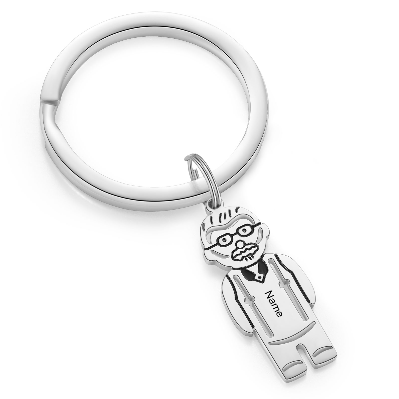 1 Name Personalised Stainless Steel Keyring with Pendant Charms | Jessemade