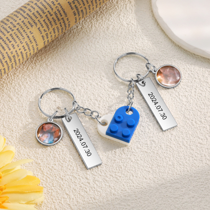 Personalised Heart-Shaped Keychain with Custom Date, Name & Photo - Perfect Gift for Couples | Jessmade