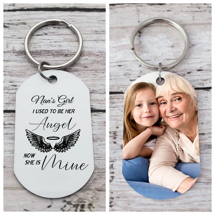 Personalized Memorial Keyring Custom Photo and Text Keyring - Memorial Angel Design | Jessmade