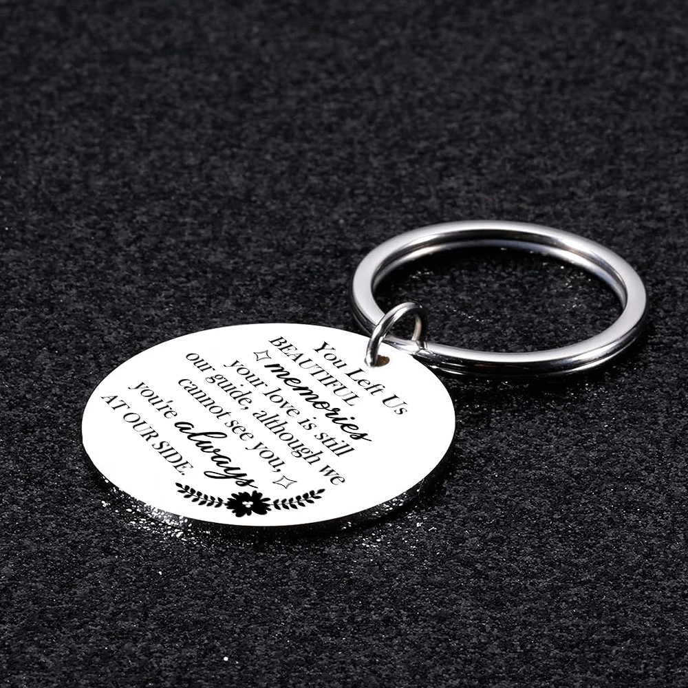 Personalised Memorial Keyring - Stainless Steel Keepsake with Engraved Message and Custom Name | Jessmade