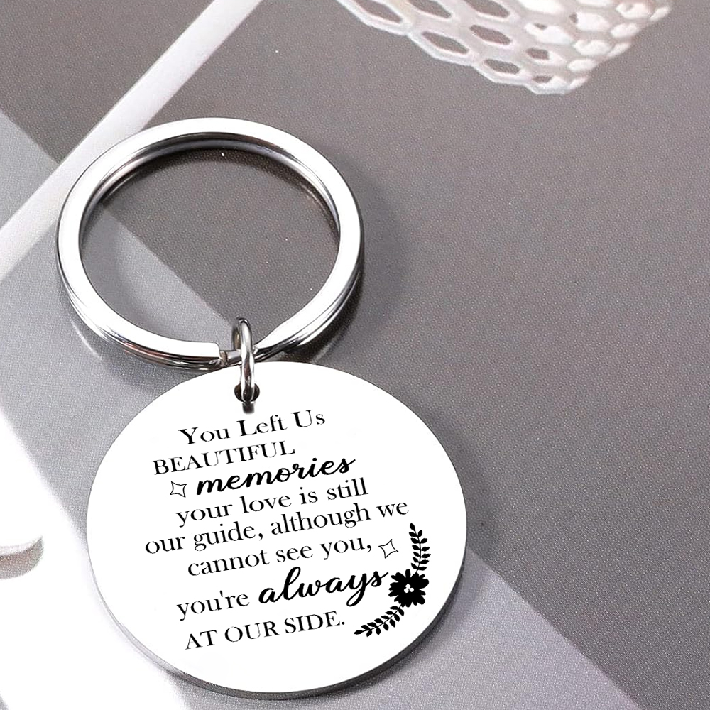 Personalised Memorial Keyring - Stainless Steel Keepsake with Engraved Message and Custom Name | Jessmade